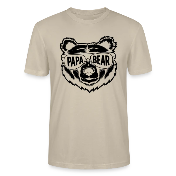 Maquette de T-shirt bio CRAFTER Stanley Stella Unisexe « Papa Bear - Le Papa Câlin de la Famille » à personnaliser