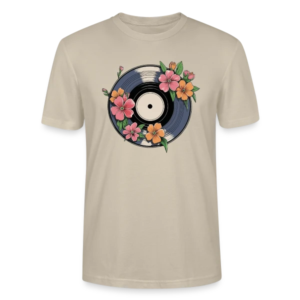 Maquette de T-shirt bio CRAFTER Stanley Stella Unisexe « Vinyle Fleuri Rétro Artistique » à personnaliser