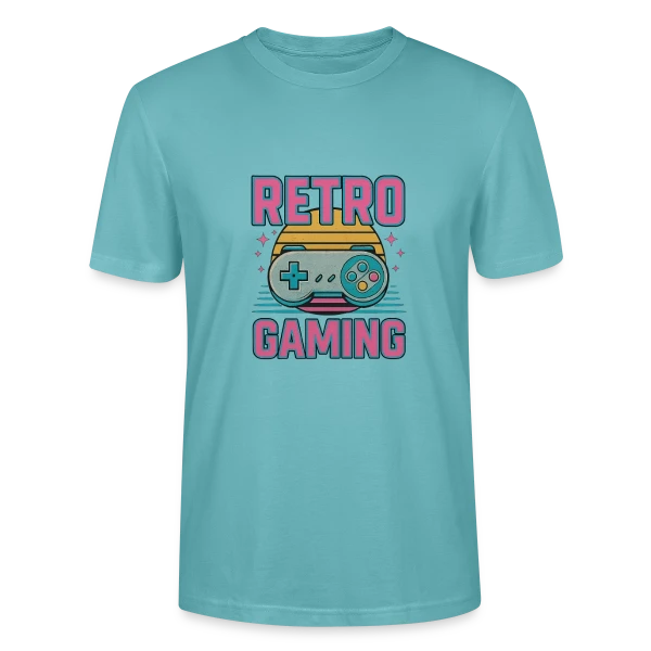 Maquette de T-shirt bio CRAFTER Stanley Stella Unisexe « Manette Rétro Gaming Années 90 » à personnaliser