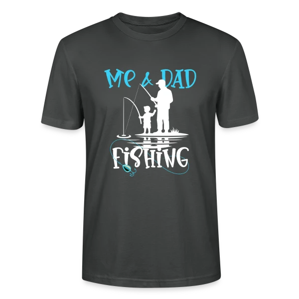 Maquette de T-shirt bio CRAFTER Stanley Stella Unisexe « Pêche en Famille : Papa et Moi » à personnaliser