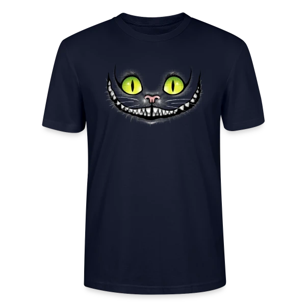Maquette de T-shirt bio CRAFTER Stanley Stella Unisexe « Chat Noir Sourit dans le Noir » à personnaliser