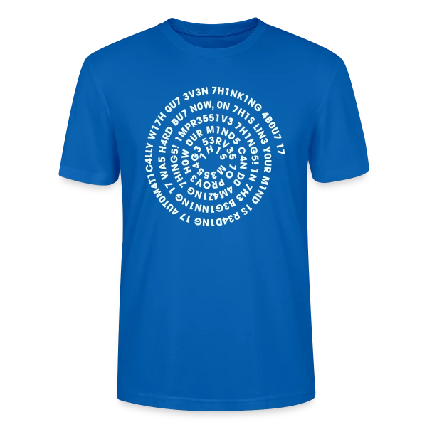 Maquette de T-shirt bio CRAFTER Stanley Stella Unisexe « Leetspeak Flex Spiral - Code & Geek » à personnaliser
