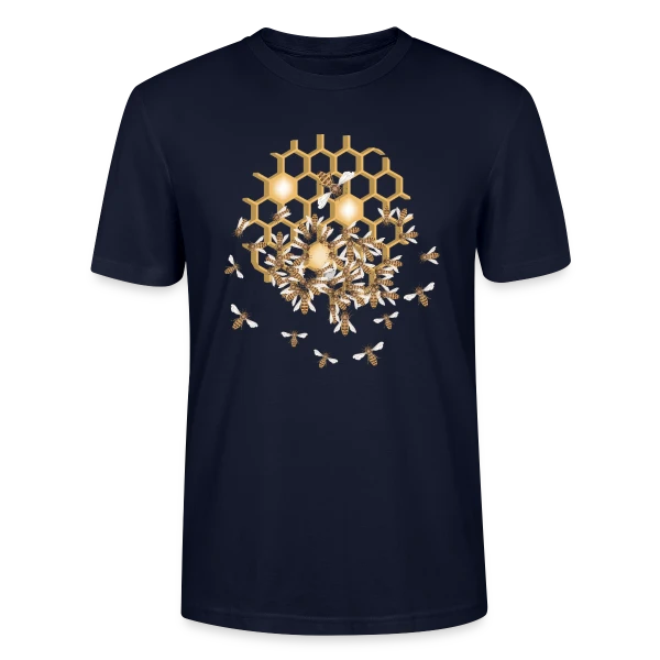 Maquette de T-shirt bio CRAFTER Stanley Stella Unisexe « Nid d'Abeille Géométrique : Nature & Harmonie » à personnaliser