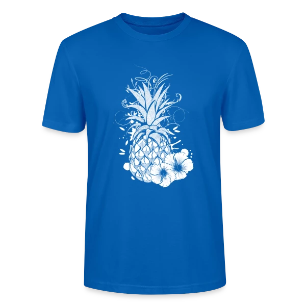Maquette de T-shirt bio CRAFTER Stanley Stella Unisexe « Ananas Tropical Blanc Stylisé » à personnaliser