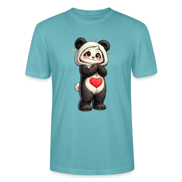 Maquette de T-shirt bio CRAFTER Stanley Stella Unisexe « Panda en Combinaison Stylée » à personnaliser