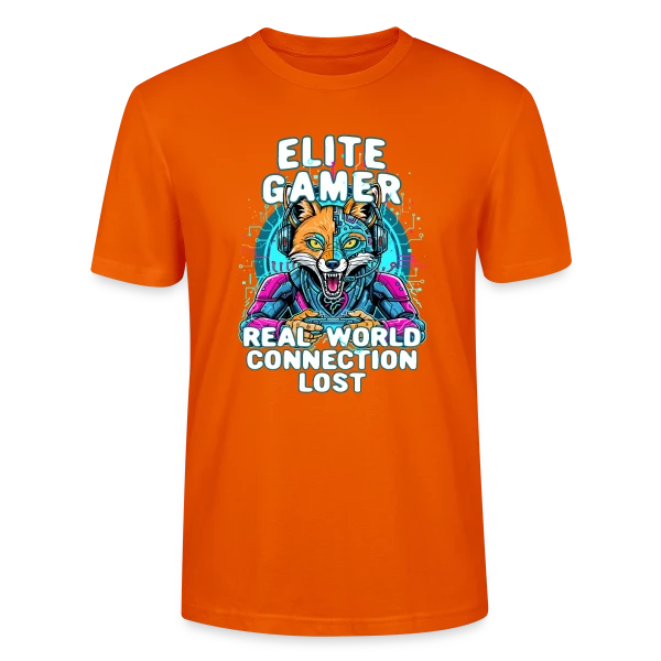 Maquette de T-shirt bio CRAFTER Stanley Stella Unisexe « Élite Gamer : Connexion Fox Humour Geek » à personnaliser