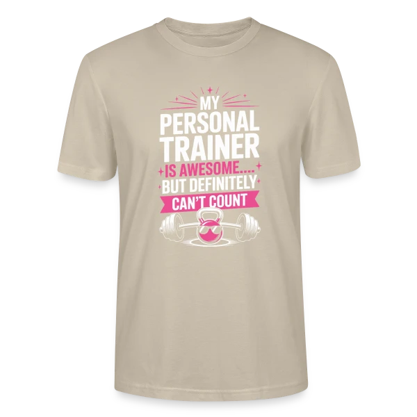 Maquette de T-shirt bio CRAFTER Stanley Stella Unisexe « Mon Coach Personnel au Fitness Studio » à personnaliser