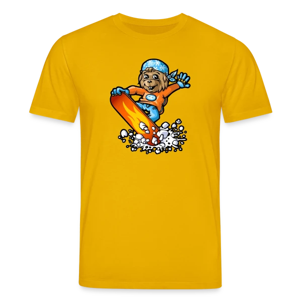 Maquette de T-shirt bio CREATOR Stanley/Stella Unisexe « Marmotte Snowboard Fun » à personnaliser