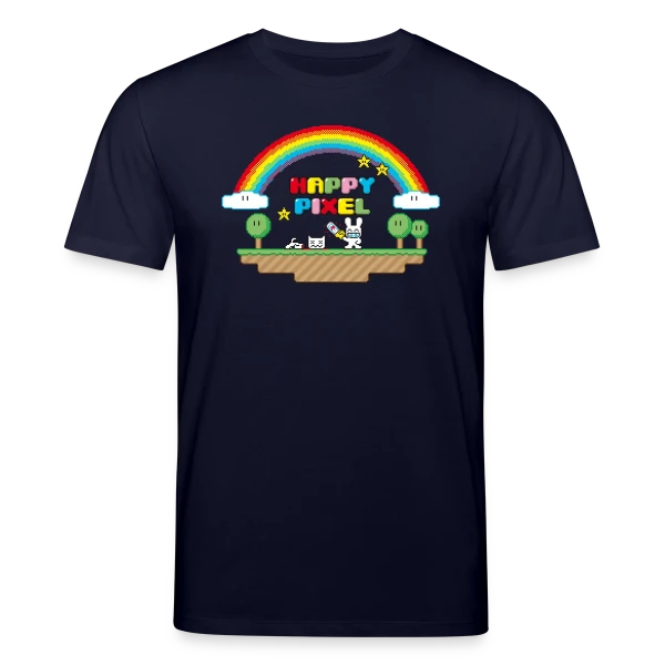 Maquette de T-shirt bio CREATOR Stanley/Stella Unisexe « Happy Pixel : Humour Décalé Rétro Pixel Art » à personnaliser