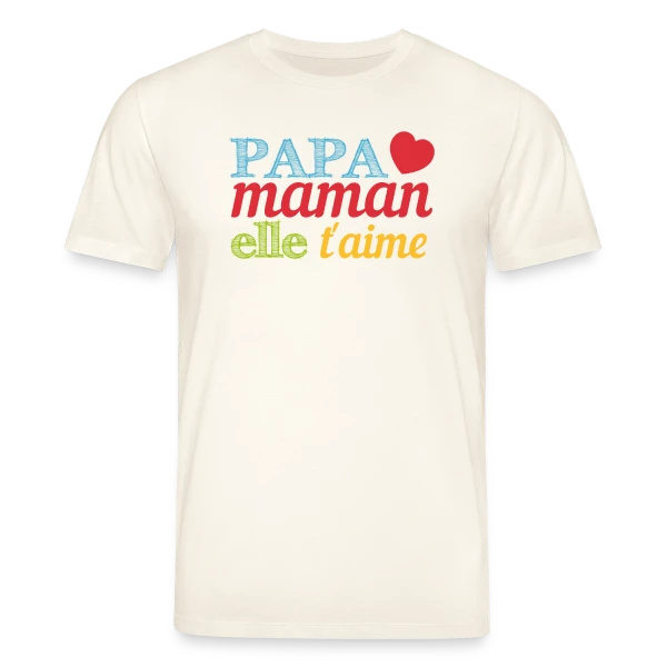 Maquette de T-shirt bio CREATOR Stanley/Stella Unisexe « Bébé t'aime : Le message d'amour pour ma moitié » à personnaliser