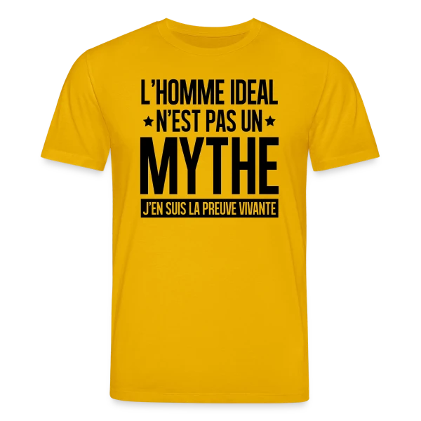 Maquette de T-shirt bio CREATOR Stanley/Stella Unisexe « Homme Idéal : Le Mythe Rendu Réel » à personnaliser