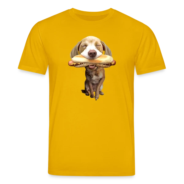 Maquette de T-shirt bio CREATOR Stanley/Stella Unisexe « Chien Gourmand Hotdog » à personnaliser