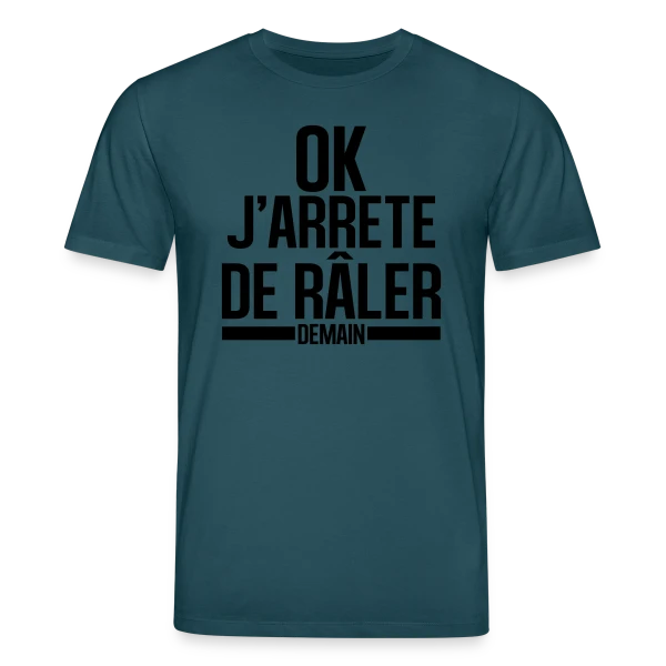 Maquette de T-shirt bio CREATOR Stanley/Stella Unisexe « Humour : Ok, J'arrête de Râler ! (Promis ou Presque) » à personnaliser