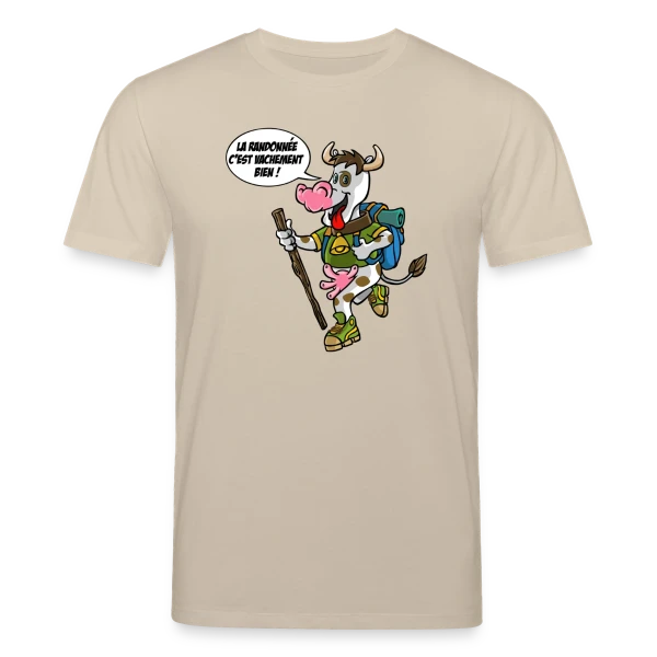 Maquette de T-shirt bio CREATOR Stanley/Stella Unisexe « Vache Randonneuse » à personnaliser