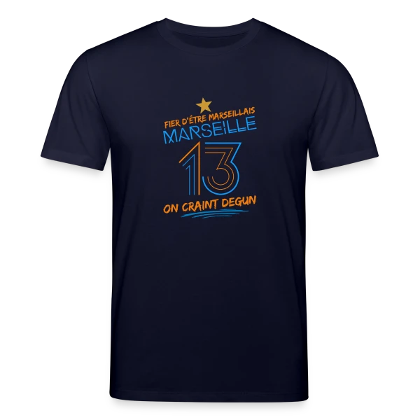 Maquette de T-shirt bio CREATOR Stanley/Stella Unisexe « Fier Marseillais On Craint Degun » à personnaliser