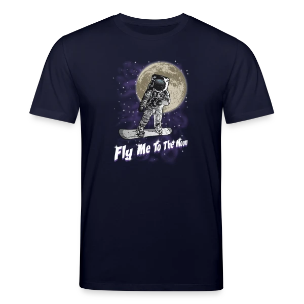 Maquette de T-shirt bio CREATOR Stanley/Stella Unisexe « Snowboarder lunaire » à personnaliser