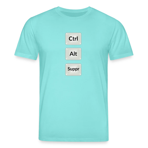 Maquette de T-shirt bio CREATOR Stanley/Stella Unisexe « Ctrl Alt Suppr : Redémarrez l'Humour » à personnaliser