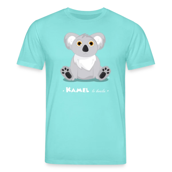 Maquette de T-shirt bio CREATOR Stanley/Stella Unisexe « Kamel le Koala : Tendresse Exotique » à personnaliser