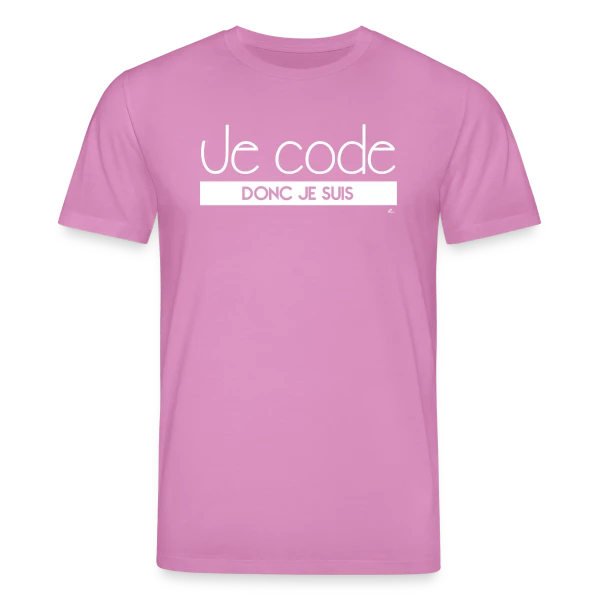Maquette de T-shirt bio CREATOR Stanley/Stella Unisexe « "Je Code Donc Je Suis" - Le Geek du Développement » à personnaliser