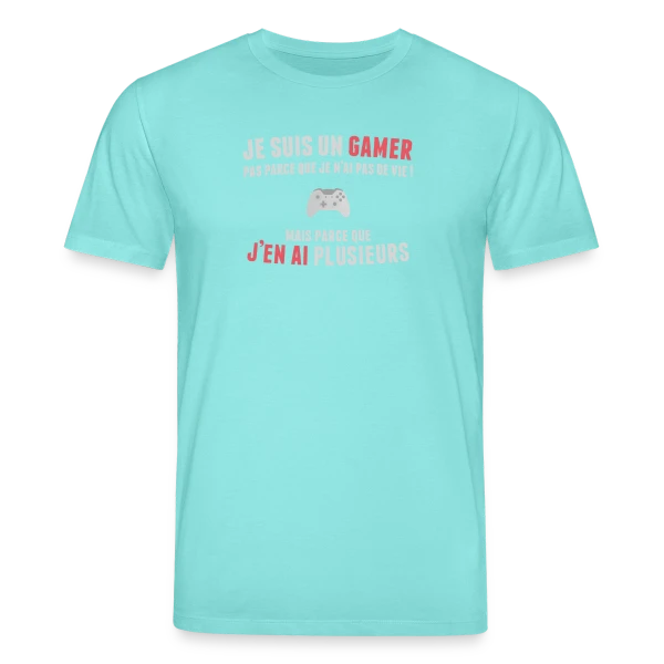Maquette de T-shirt bio CREATOR Stanley/Stella Unisexe « Gamer : Des Vies à Volonté » à personnaliser