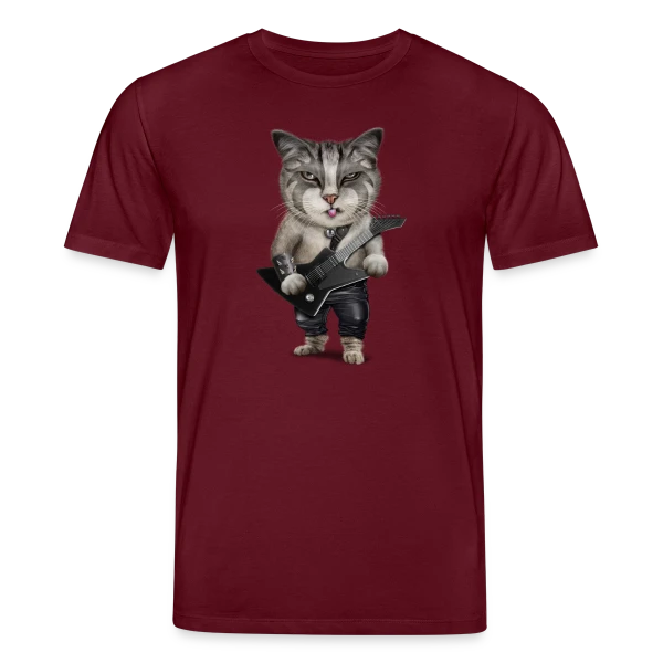 Maquette de T-shirt bio CREATOR Stanley/Stella Unisexe « Metalcat : Le Chat Métalleux » à personnaliser