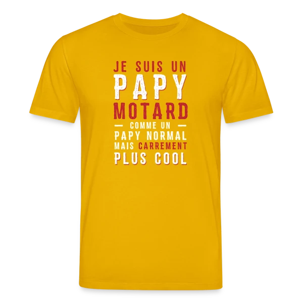 Maquette de T-shirt bio CREATOR Stanley/Stella Unisexe « Papy Motard : Carrément Plus Cool ! » à personnaliser