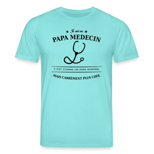 Maquette de T-shirt bio CREATOR Stanley/Stella Unisexe « Papa Médecin Héroïque » à personnaliser