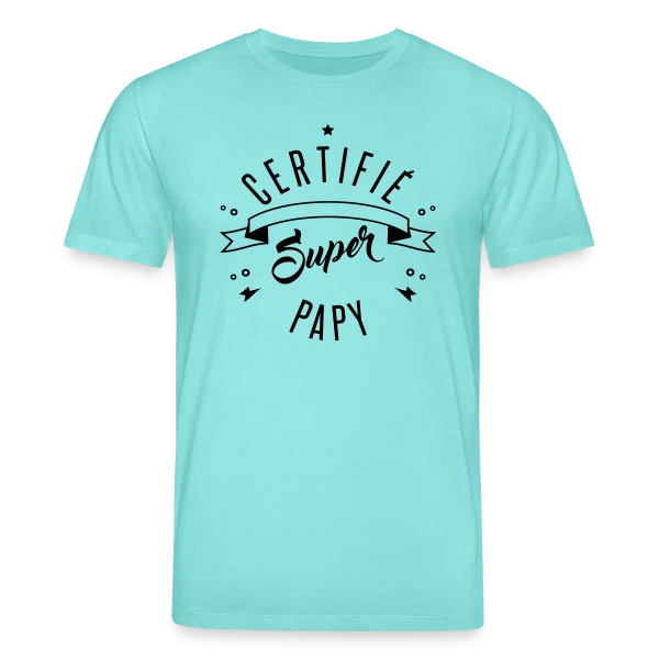 Maquette de T-shirt bio CREATOR Stanley/Stella Unisexe « Certifié Super Papy » à personnaliser