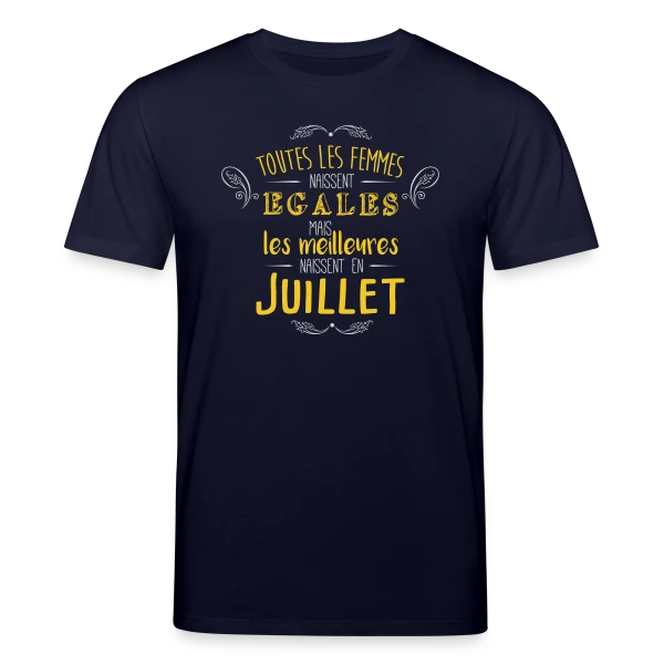Maquette de T-shirt bio CREATOR Stanley/Stella Unisexe « Reine de Juillet : Les Légendes Naissent en Été » à personnaliser
