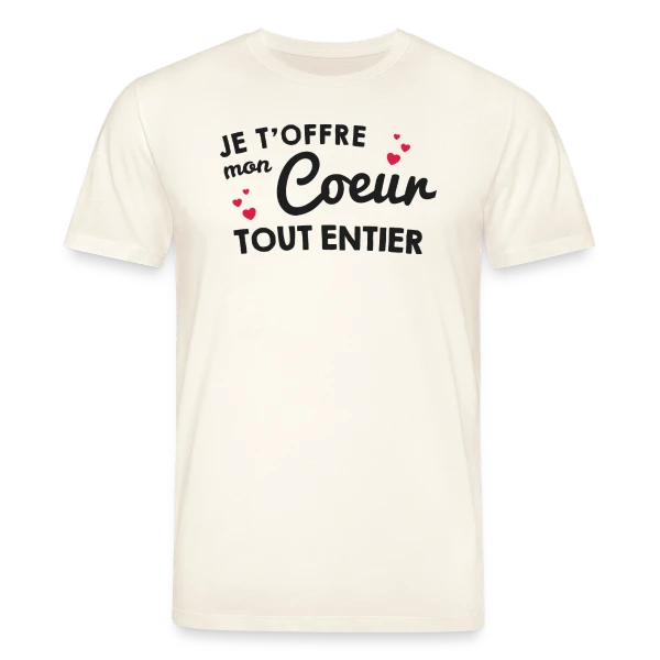 Maquette de T-shirt bio CREATOR Stanley/Stella Unisexe « Déclaration d'Amour - Mon Cœur Tout Entier » à personnaliser