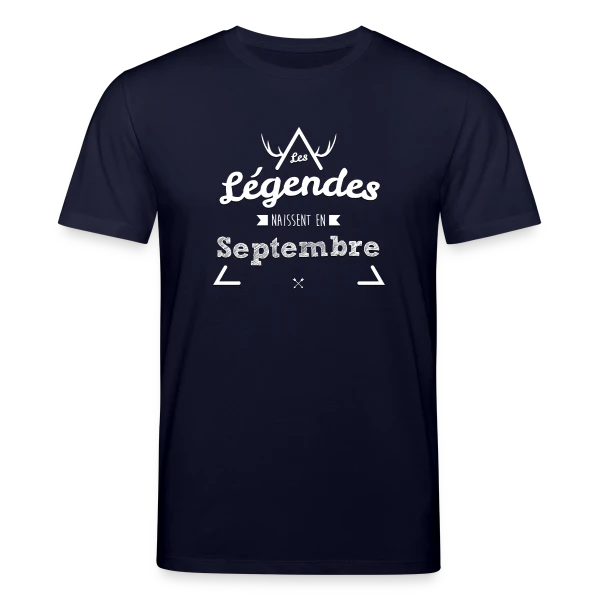Maquette de T-shirt bio CREATOR Stanley/Stella Unisexe « Anniversaire : Légende Née en Septembre » à personnaliser