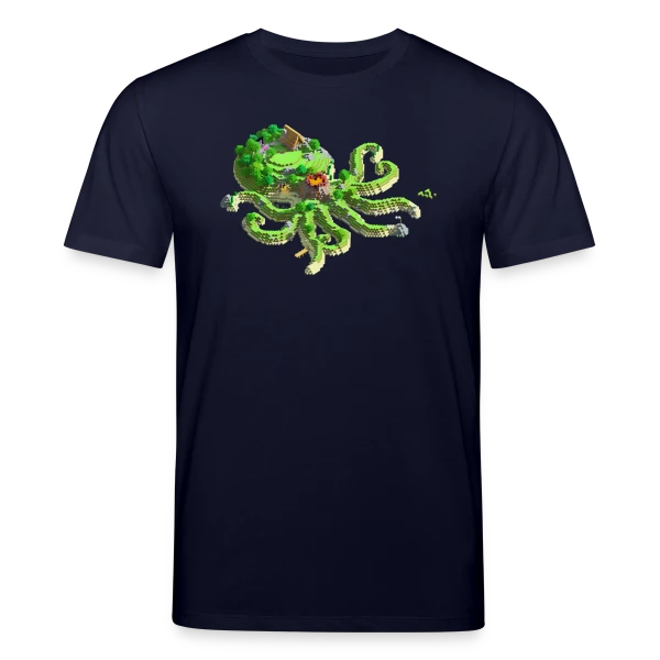 Maquette de T-shirt bio CREATOR Stanley/Stella Unisexe « OctoCraft - L'île aux pieuvres » à personnaliser