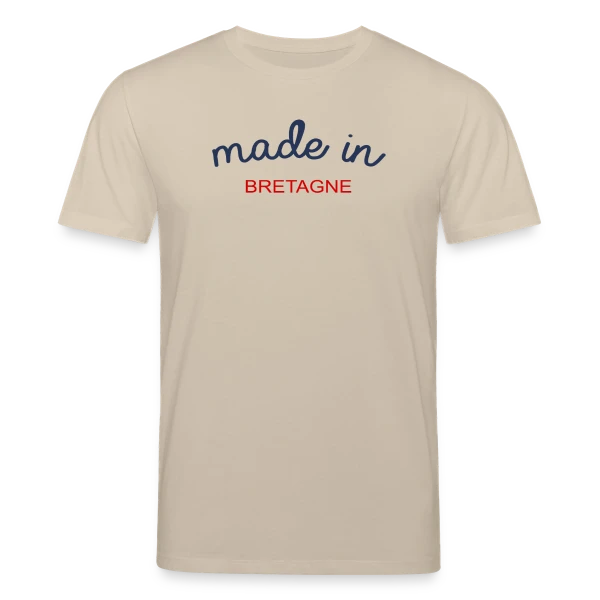 Maquette de T-shirt bio CREATOR Stanley/Stella Unisexe « Made in Bretagne: L'Authentique Fierté Bretonne » à personnaliser