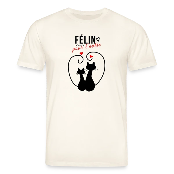 Maquette de T-shirt bio CREATOR Stanley/Stella Unisexe « Félin pour l'autre » à personnaliser