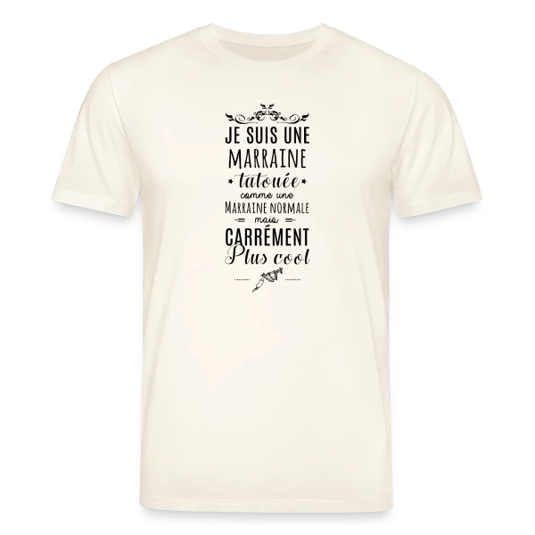 Maquette de T-shirt bio CREATOR Stanley/Stella Unisexe « Marraine Tatouée : L'Icône Stylée de la Famille » à personnaliser