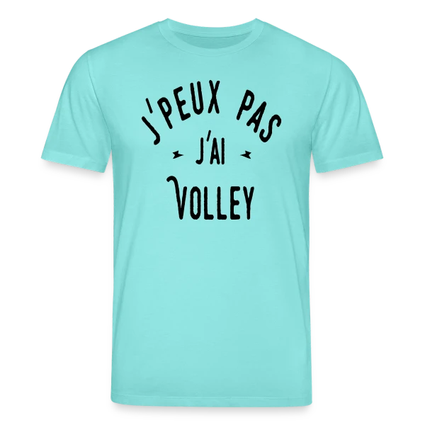 Maquette de T-shirt bio CREATOR Stanley/Stella Unisexe « J'peux pas j'ai Volley - Humour Sportif » à personnaliser