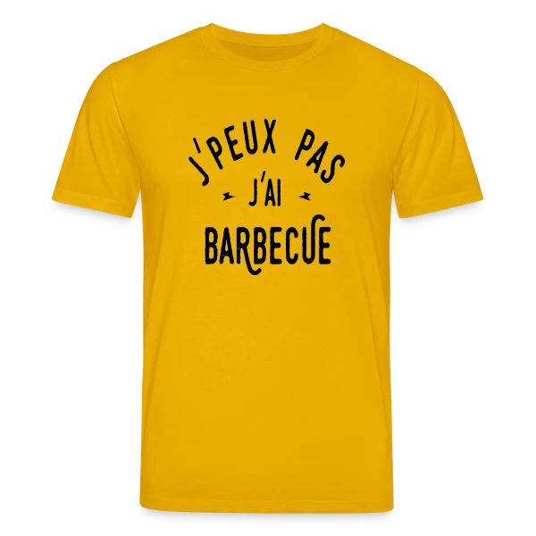 Maquette de T-shirt bio CREATOR Stanley/Stella Unisexe « J'PEUX PAS J'AI BARBECUE - Humour & Grillades » à personnaliser