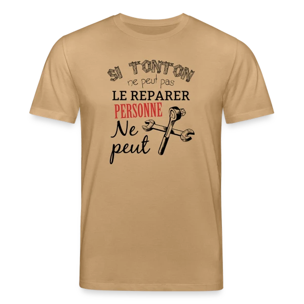 Maquette de T-shirt bio CREATOR Stanley/Stella Unisexe « Mon Tonton Réparateur : L'Expert Infaillible » à personnaliser