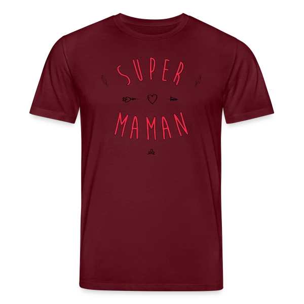 Maquette de T-shirt bio CREATOR Stanley/Stella Unisexe « Super Maman : Cœur et Flèche, Votre Héroïne Quotidienne » à personnaliser