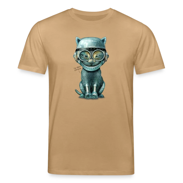Maquette de T-shirt bio CREATOR Stanley/Stella Unisexe « Chat Malin : Curiosité Féline » à personnaliser