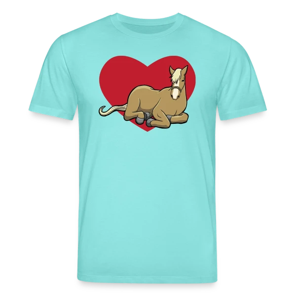 Maquette de T-shirt bio CREATOR Stanley/Stella Unisexe « Cheval Câlin Cœur Rouge » à personnaliser