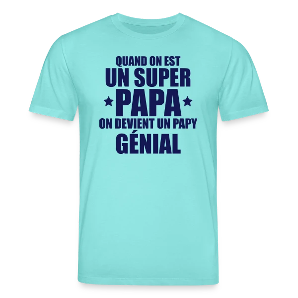 Maquette de T-shirt bio CREATOR Stanley/Stella Unisexe « Annonce Grossesse : On Devient un Papy Génial ! » à personnaliser