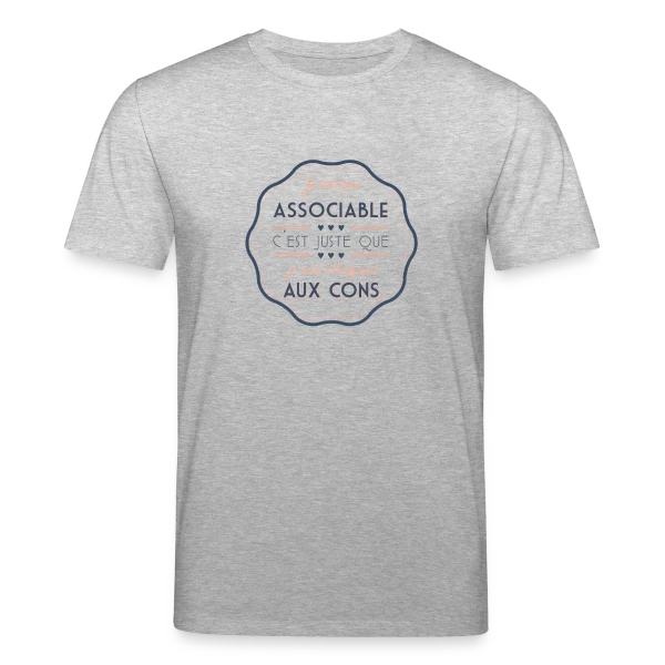 Maquette de T-shirt bio CREATOR Stanley/Stella Unisexe « Sociable ? Non, Merci ! » à personnaliser