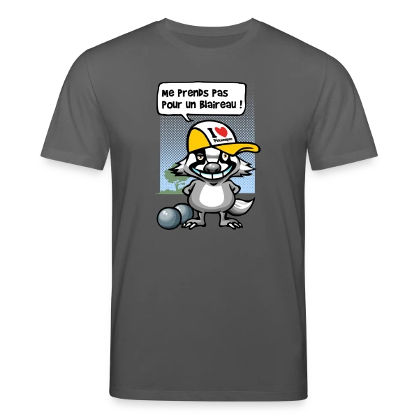 Maquette de T-shirt bio CREATOR Stanley/Stella Unisexe « Blaireau Pétanque : Le Maître des Boules » à personnaliser