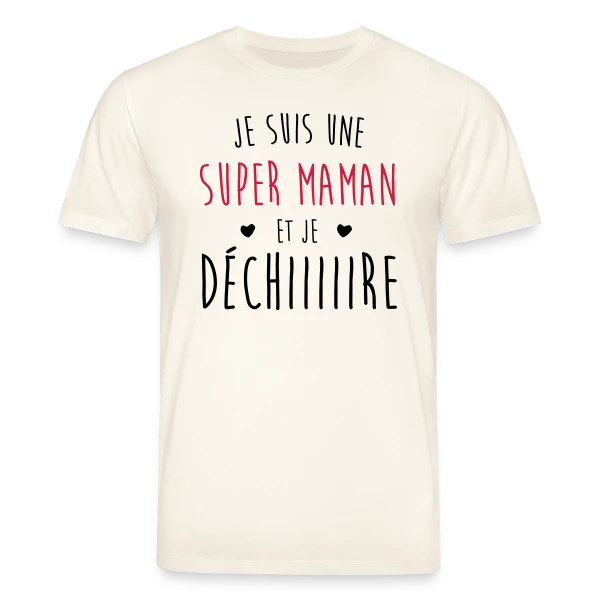 Maquette de T-shirt bio CREATOR Stanley/Stella Unisexe « Super Maman qui Déchire » à personnaliser