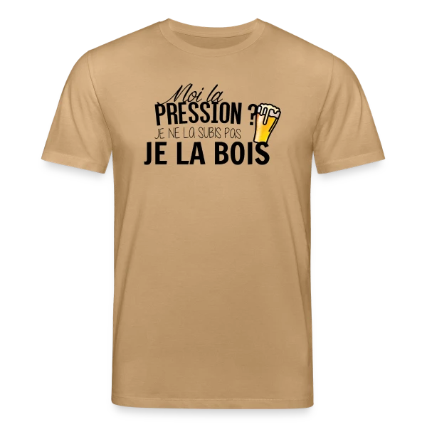 Maquette de T-shirt bio CREATOR Stanley/Stella Unisexe « La pression, je la bois ! » à personnaliser