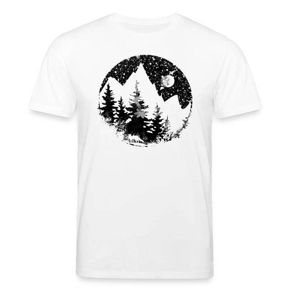 Maquette de T-shirt bio CREATOR Stanley/Stella Unisexe « Paysage Montagneux Nocturne Fantastique » à personnaliser