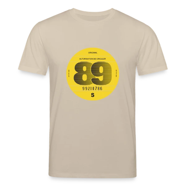 Maquette de T-shirt bio CREATOR Stanley/Stella Unisexe « Voiture Vintage France 1989 - Esprit Rétro » à personnaliser