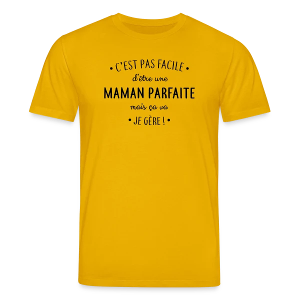 Maquette de T-shirt bio CREATOR Stanley/Stella Unisexe « Maman Parfaite : Le défi quotidien que je relève ! » à personnaliser
