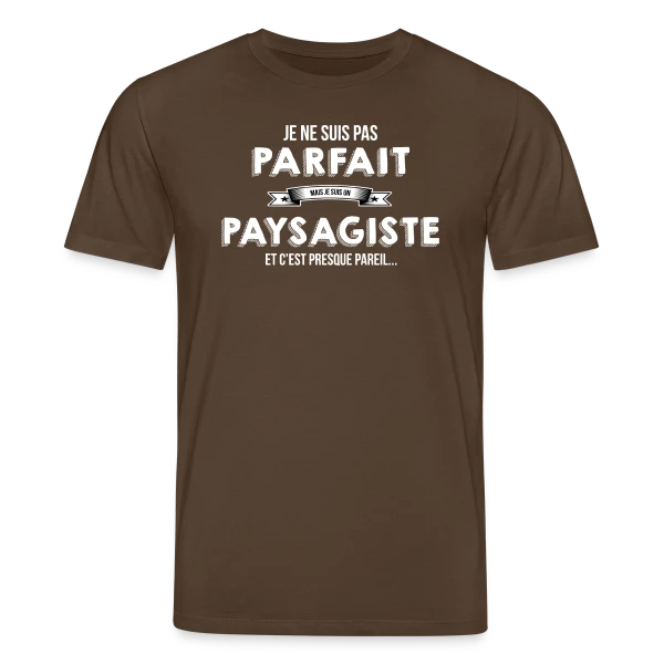Maquette de T-shirt bio CREATOR Stanley/Stella Unisexe « Paysagiste Fier Bannière » à personnaliser